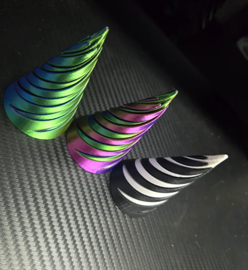 Iridescent cone fidgets